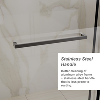 Goodyo 58.5-60 in. W x 62 in. H Sliding Tub Shower Door, Soft-Close Dual Sliding Glass Door with Matte Black Aluminum Frame