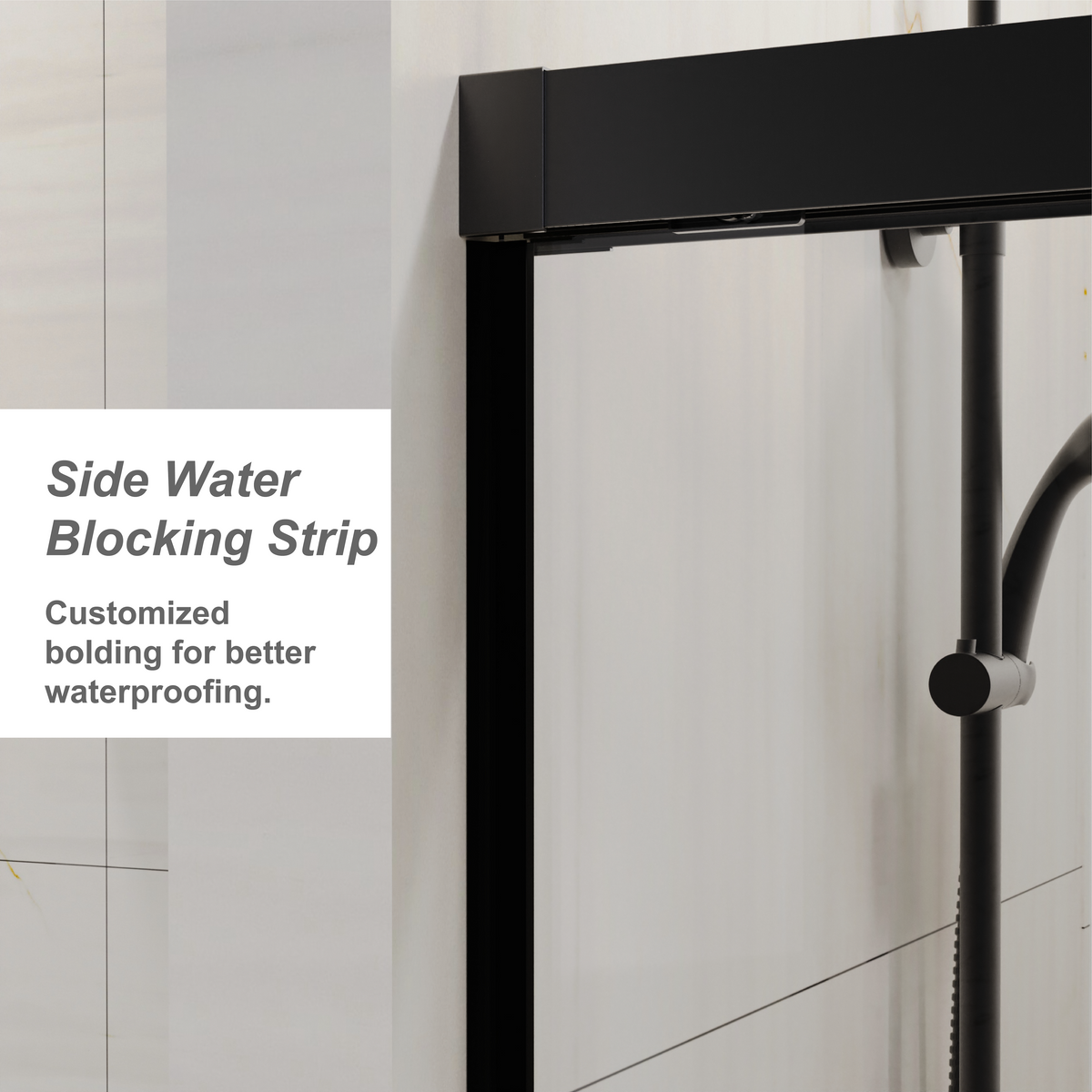 Goodyo 58.5-60 in. W x 62 in. H Sliding Tub Shower Door, Soft-Close Dual Sliding Glass Door with Matte Black Aluminum Frame