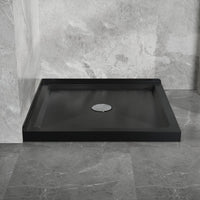 36"X36" Shower Base with Double Threshold Black