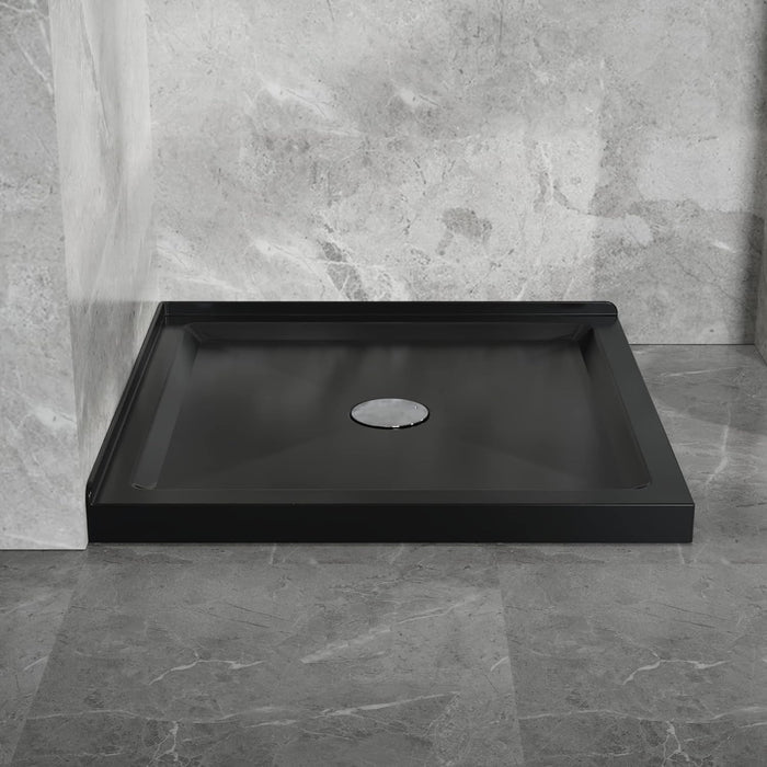 Goodyo® 36"X36" Shower Base with Double Threshold Black