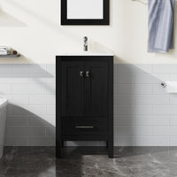 Goodyo® 20“ Black Bathroom Vanity Sink Combo with door and drawer open