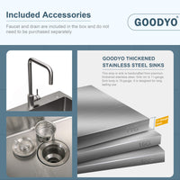 Goodyo® 24" Utility Sink Stainless Steel Kitchen Sink Drop-in