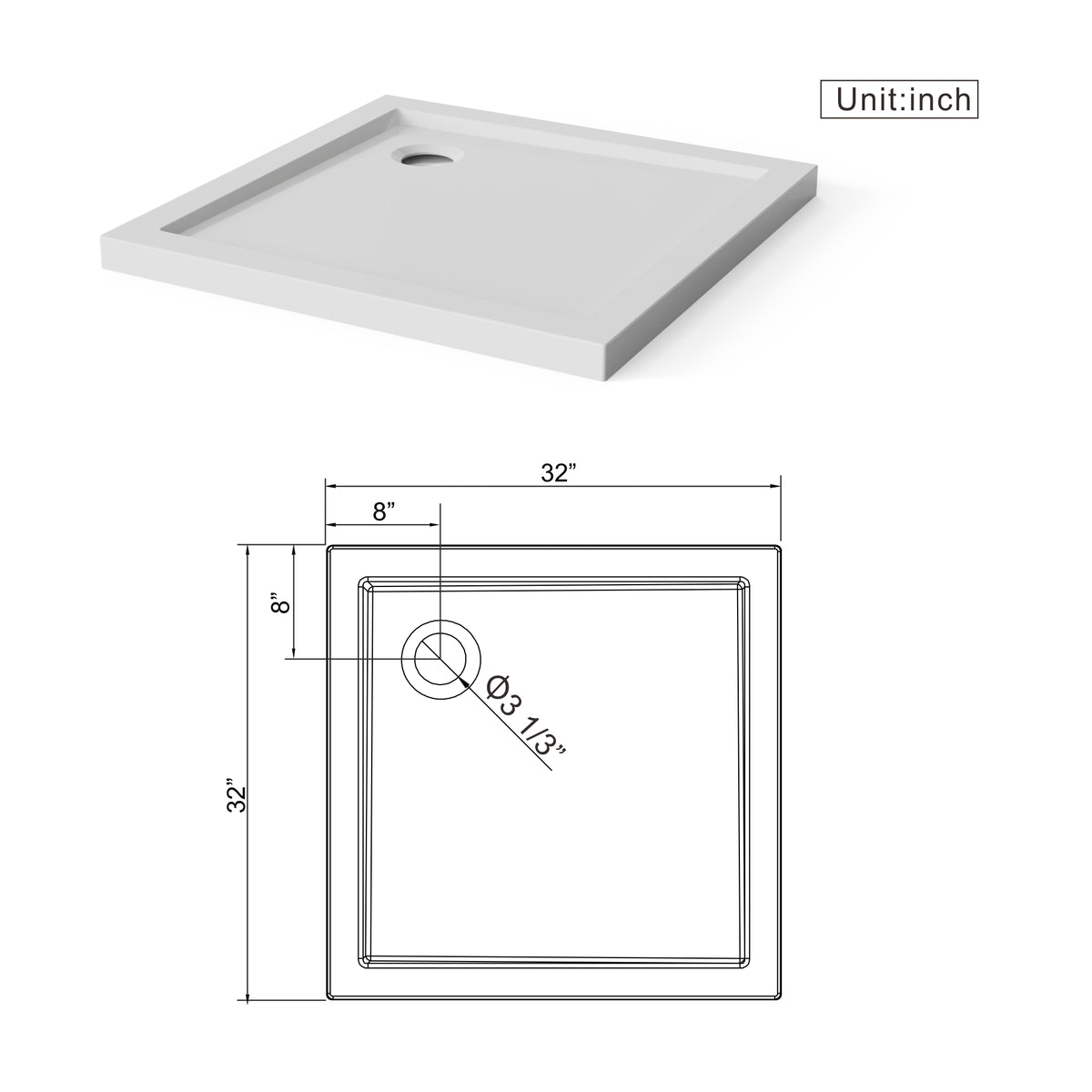 Goodyo Corner Shower Door Enclosure 32" W x 32" D x 72" H Tempered Glass Shower Door with Base Combo, Chrome Double Sliding Door with White Acrylic Shower Pan