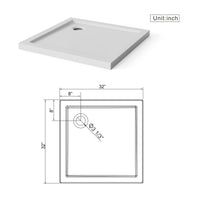 Goodyo Corner Shower Door Enclosure 32" W x 32" D x 72" H Tempered Glass Shower Door with Base Combo, Chrome Double Sliding Door with White Acrylic Shower Pan