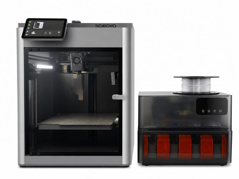 Sciroyo 3D Printer and AMS Combo, Auto Bed Precision and High Speed Printing