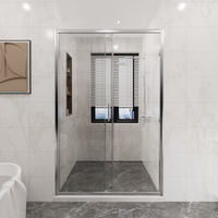 Goodyo 46.5-48 in. W x 72 in. H Sliding Shower Door, Chrome Finish Glass Shower Door with Tempered Safety Glass