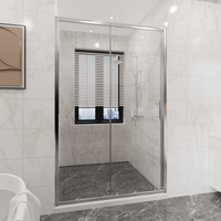 Goodyo 46.5-48 in. W x 72 in. H Sliding Shower Door, Chrome Finish Glass Shower Door with Tempered Safety Glass
