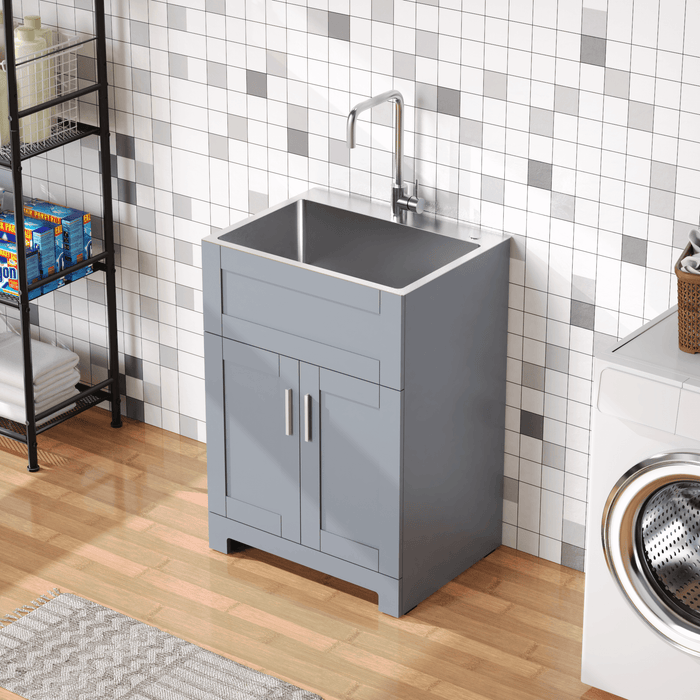 Goodyo® 24“ Gray Utility Room Sink Cabinet Commercial Laundry Tub