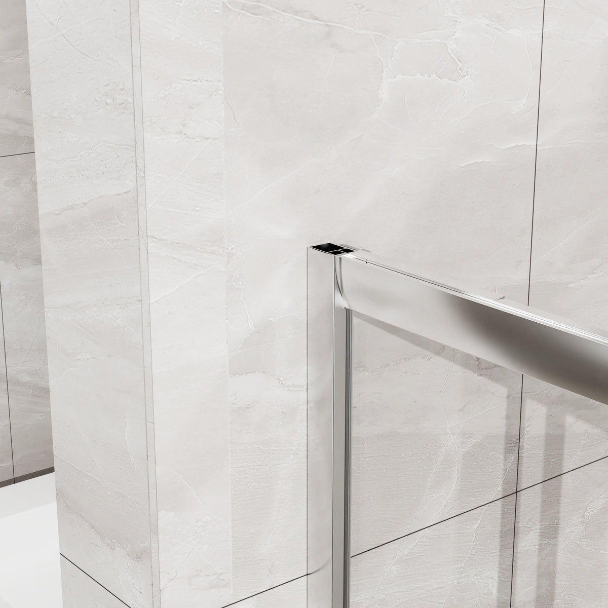 Goodyo Corner Shower Door Enclosure 32" W x 32" D x 72" H Tempered Glass Shower Door with Base Combo, Chrome Double Sliding Door with White Acrylic Shower Pan