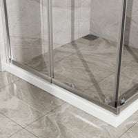 Goodyo Adjustable Square Shower Enclosure, Fits 32–36 in. Square Spaces Double Sliding Shower Doors 72.in H Chrome