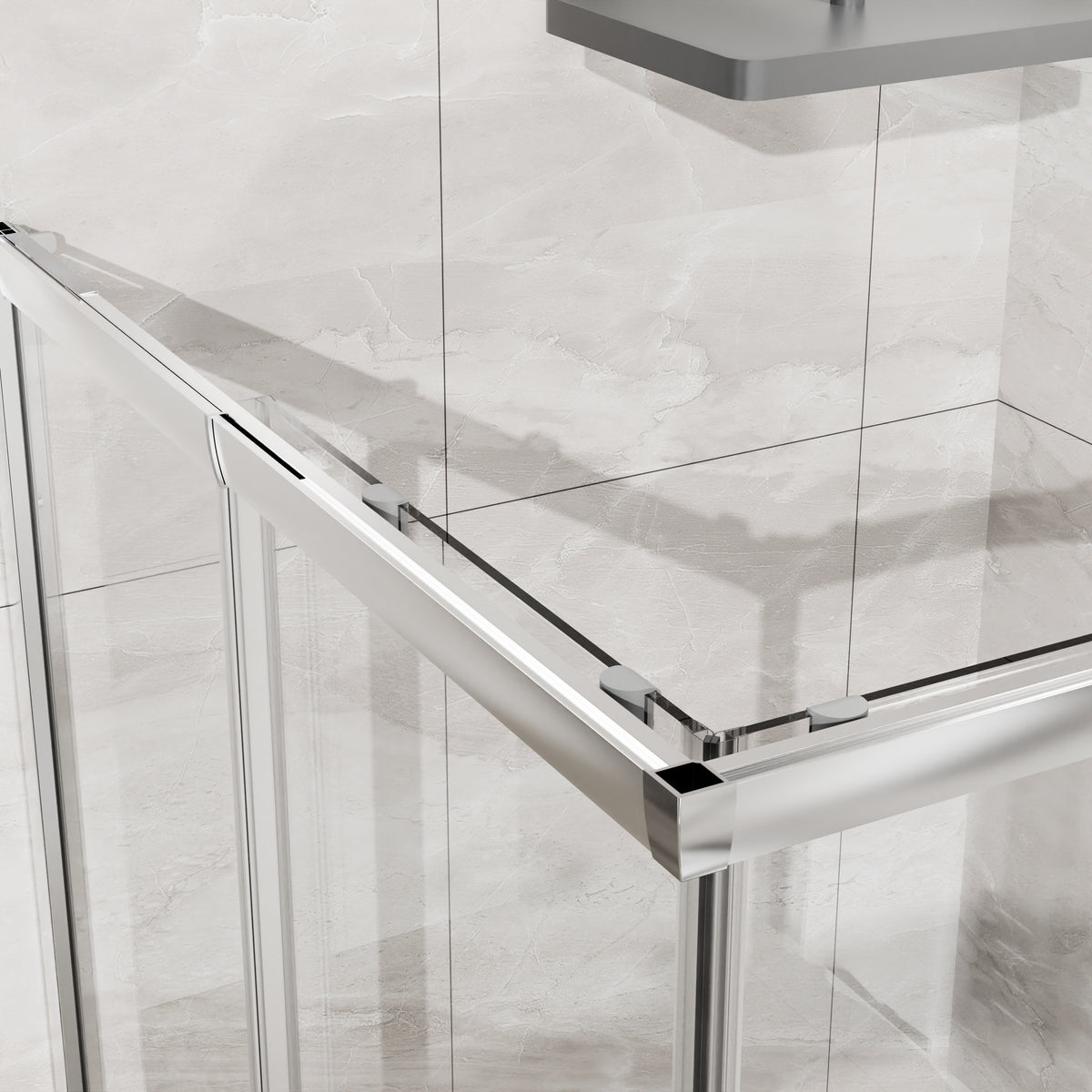 Goodyo Adjustable Square Shower Enclosure, Fits 32–36 in. Square Spaces Double Sliding Shower Doors 72.in H Chrome