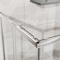 Goodyo Adjustable Square Shower Enclosure, Fits 32–36 in. Square Spaces Double Sliding Shower Doors 72.in H Chrome