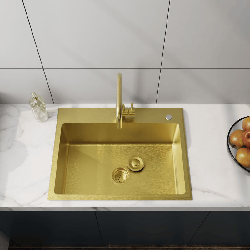 Goodyo® 24" Gold Kitchen Sink Stainless Steel  Drop-in Bar Sink