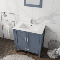 30" Gray Bathroom Sink Vanity