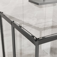 Goodyo Adjustable Square Shower Enclosure, Fits 32–36 in. Square Spaces Double Sliding Shower Doors 72.in H Matte Black