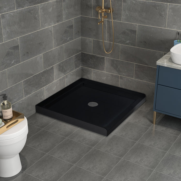 Goodyo® 36"x36" Black Shower Base w/ Center Drain